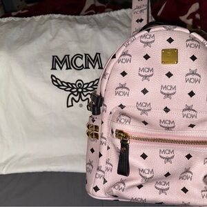 MCM Pink Logo Women's Backpack